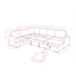 Hybition Fabric U-Shape Sofa Modern Pull out Sofa bed  & Storage Space-Grey