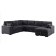 Hybition Fabric U-Shape Sofa Modern Pull out Sofa bed  & Storage Space-Grey