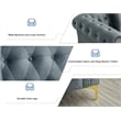 Hybition 3-Pieces Living Room Set Modern Velvet Sofa Set & Golden rivets-Grey