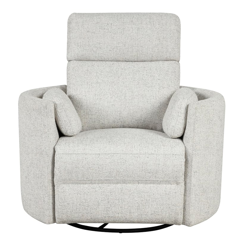 Parker Living Radius Fabric Power Swivel Glider Recliner in Natural Quartz