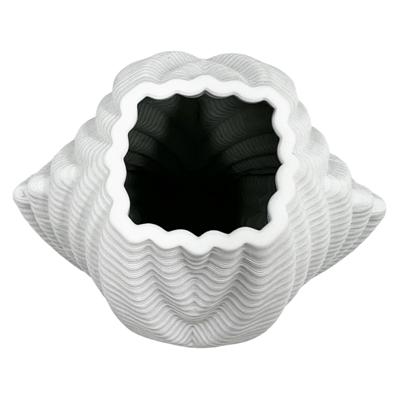 Bergamo Art 8 Inch Tall White Ceramic Vase in White