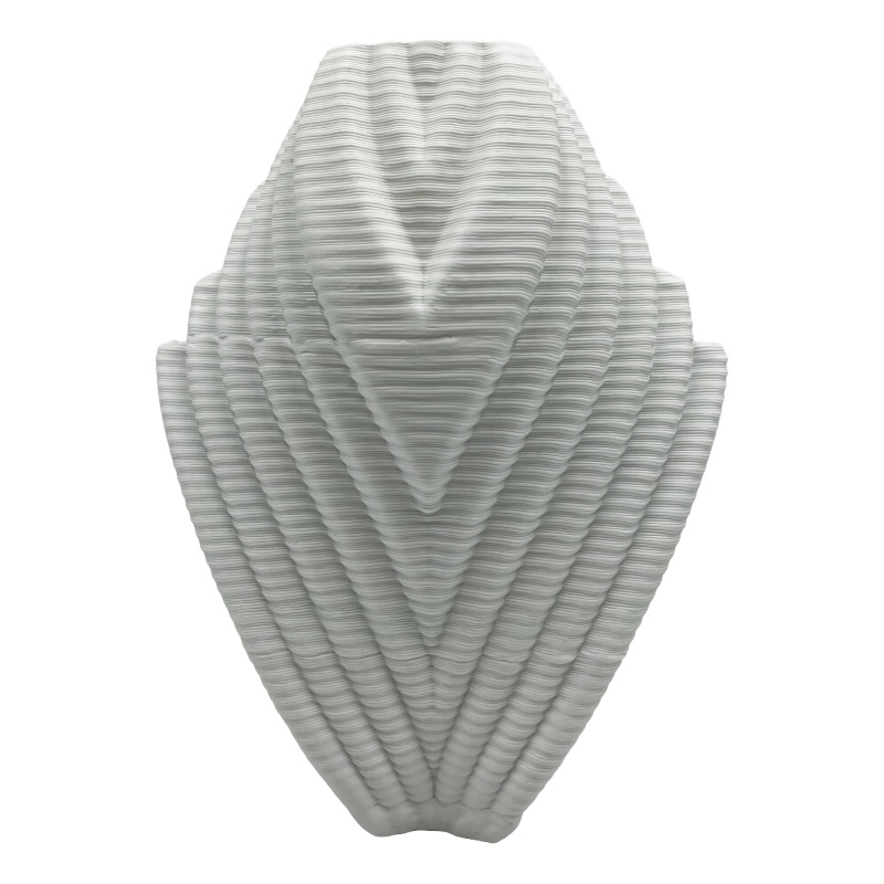 Bergamo Art 8 Inch Tall White Ceramic Vase in White