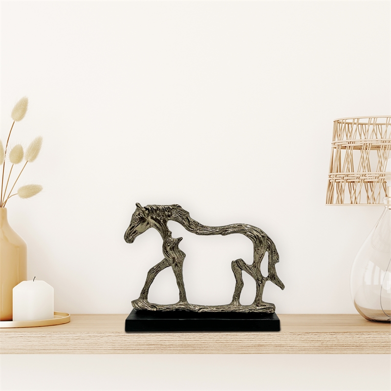 Bergamo Art Decorative Handmade Aluminum Modern Horse Outline Sculpture Bronze