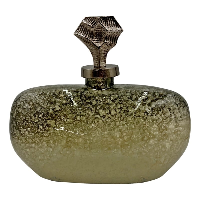 Bergamo Art 12 Inch Wide Handmade Aluminum and Glass Bottle Sculpture in Gold