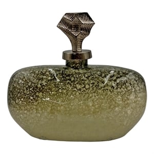 Bergamo Art 12 Inch Wide Handmade Aluminum and Glass Bottle Sculpture in Gold