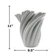 Bergamo Art 11 Inch Tall White Ceramic Vase in White