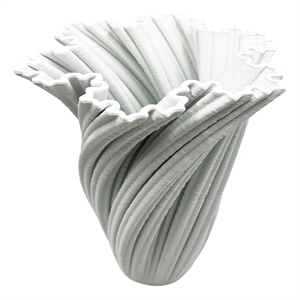 Bergamo Art 11 Inch Tall White Ceramic Vase in White