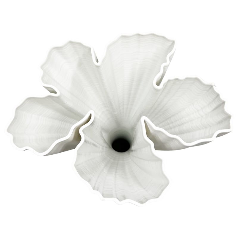 Bergamo Art 15 Inch Tall White Ceramic Abstract Vase in White in White