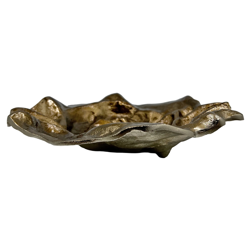 Bergamo Art Set of 3 Decorative Handmade Aluminum Flower Bowl in Gold