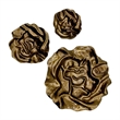 Bergamo Art Set of 3 Decorative Handmade Aluminum Flower Bowl in Gold