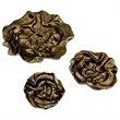 Bergamo Art Set of 3 Decorative Handmade Aluminum Flower Bowl in Gold