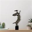 Bergamo Art 24 Inch Tall Handmade Aluminum and Marble Abstract Sculpture Bronze