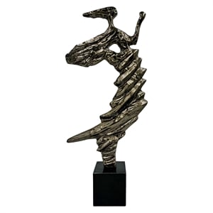 Bergamo Art 24 Inch Tall Handmade Aluminum and Marble Abstract Sculpture Bronze