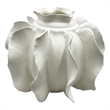 Bergamo Art 11 Inch Wide White Ceramic Vase in White