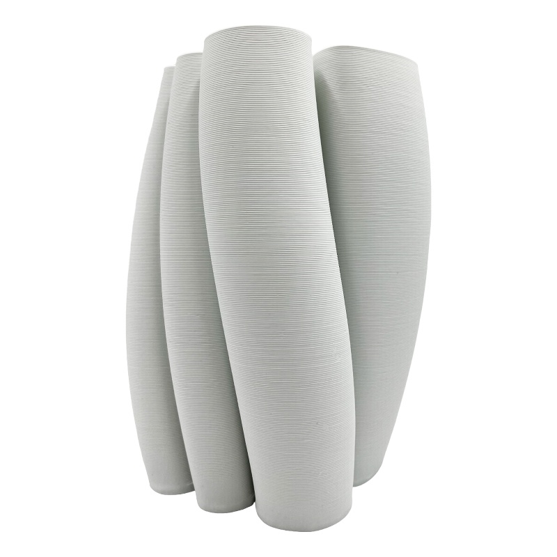 Bergamo Art 11 Inch Tall White Ceramic Vase in White