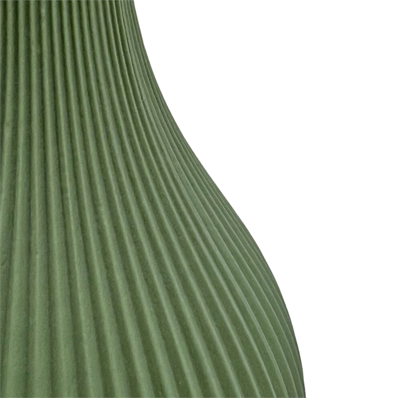 Bergamo Art Onion Shape Ceramic Vase in Green