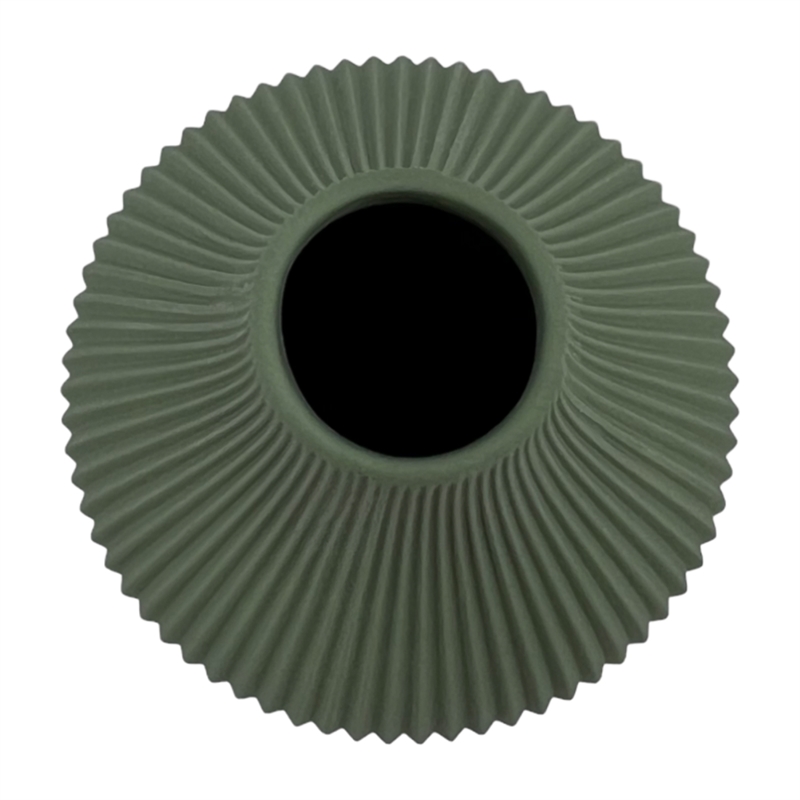 Bergamo Art Onion Shape Ceramic Vase in Green