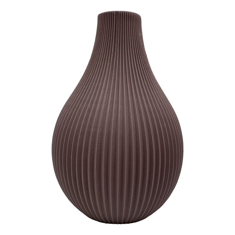 Bergamo Art Onion Shape Ceramic Vase in Pink
