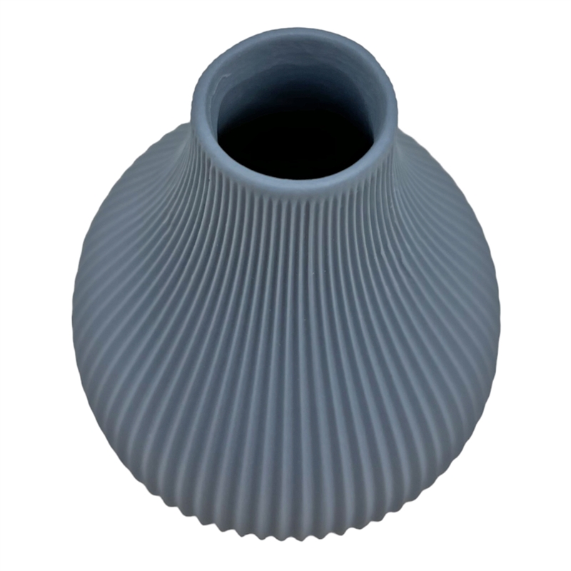 Bergamo Art Onion Shape Ceramic Vase in Blue