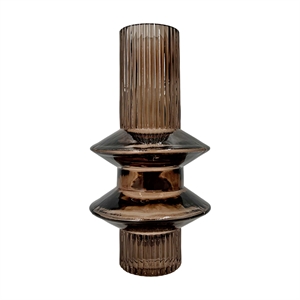 Bergamo Art 9 Inch Tall Decorative Handmade Glass Modern Flower Vase in Brown