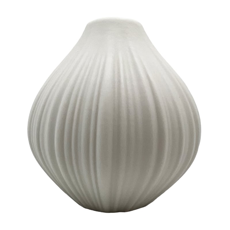 Bergamo Art Modern Onion Ceramic Vase in White
