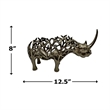 Bergamo Art 13 Inch Wide Handmade Aluminum Abstract Rhino Sculpture in Bronze