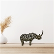 Bergamo Art 13 Inch Wide Handmade Aluminum Abstract Rhino Sculpture in Bronze