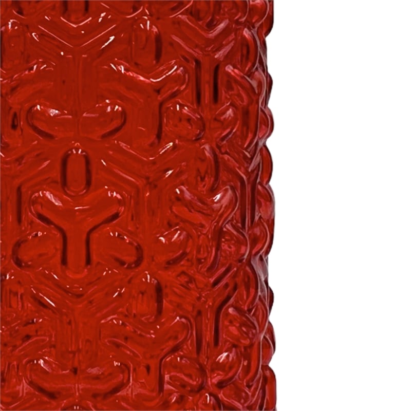 Bergamo Art 8 Inch Tall Decorative Handmade Glass Modern Flower Vase in Red