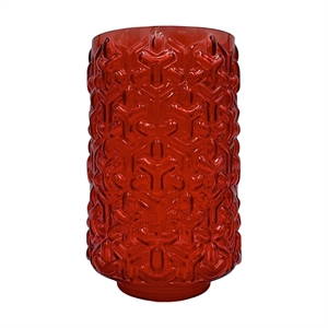 Bergamo Art 8 Inch Tall Decorative Handmade Glass Modern Flower Vase in Red