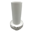 Bergamo Art 14 Inch Tall Modern White Ceramic Vase in White