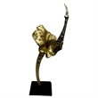 Bergamo Art Decorative Handmade Aluminum and Wood Abstract Sculpture in Gold