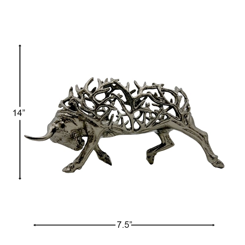 Bergamo Art Decorative Handmade Aluminum Abstract Bull Sculpture in Bronze