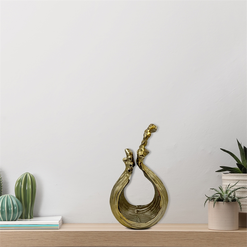 Bergamo Art Decorative Handmade Aluminum Modern Flower Sculpture in Gold