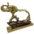 Bergamo Art 20 Inch Wide Decorative Handmade Aluminum Elephant Sculpture in Gold