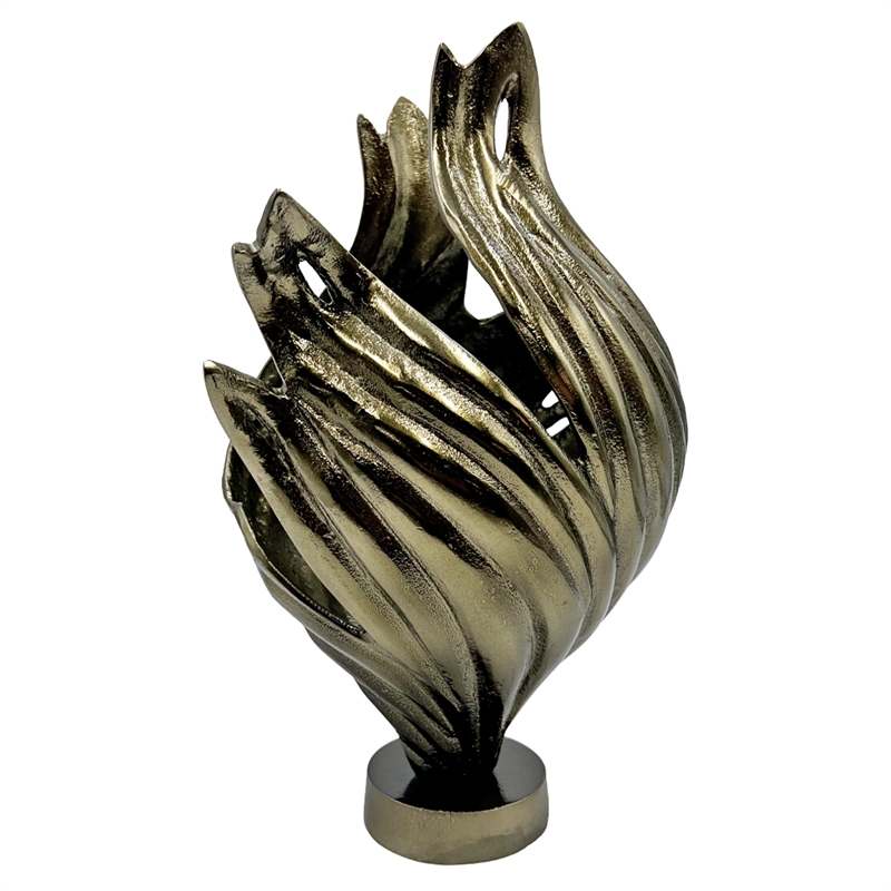 Bergamo Art Decorative Handmade Aluminum Abstract Swirl Sculpture in Bronze