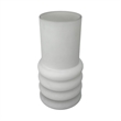 Bergamo Art 11 Inch Tall Decorative Handmade Glass Cylinder Flower Vase in White