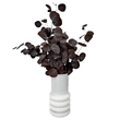 Bergamo Art 11 Inch Tall Decorative Handmade Glass Cylinder Flower Vase in White