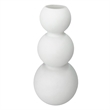 Bergamo Art 13 Inch Tall Handmade Glass Artistic Round Flower Vase in White