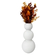 Bergamo Art 13 Inch Tall Handmade Glass Artistic Round Flower Vase in White