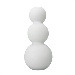 Bergamo Art 13 Inch Tall Handmade Glass Artistic Round Flower Vase in White