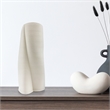 Bergamo Art 13 Inch Tall Modern White Ceramic Vase in White