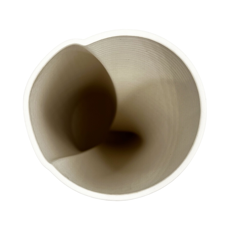 Bergamo Art 13 Inch Tall Modern White Ceramic Vase in White