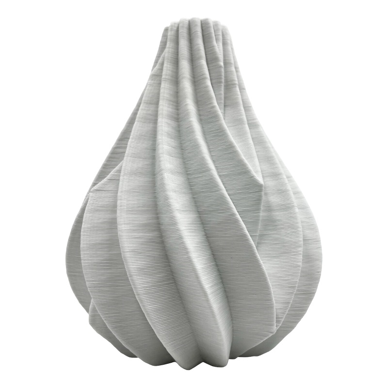 Bergamo Art 11 Inch Tall Modern White Ceramic Vase in White
