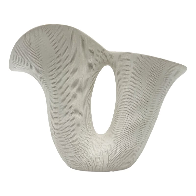 Bergamo Art Modern White Ceramic Vase in White