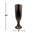 Bergamo Art 16 Inch Tall Decorative Handmade Aluminum Goblet Flower Vase Bronze
