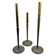 Bergamo Art Set of 3 Decorative Handmade Aluminum Modern Candleholders in Gold