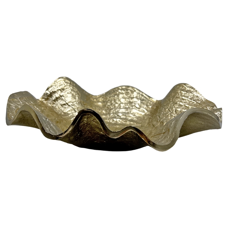 Bergamo Art Decorative Handmade Aluminum Flower Bowl in Gold