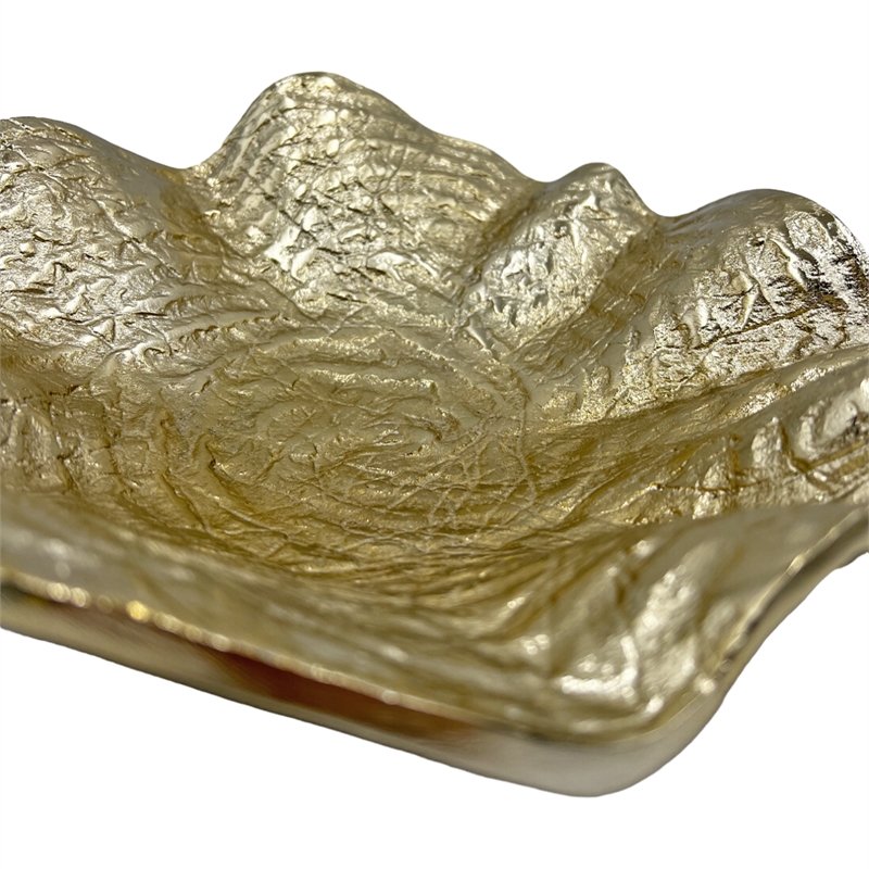 Bergamo Art Decorative Handmade Aluminum Flower Bowl in Gold