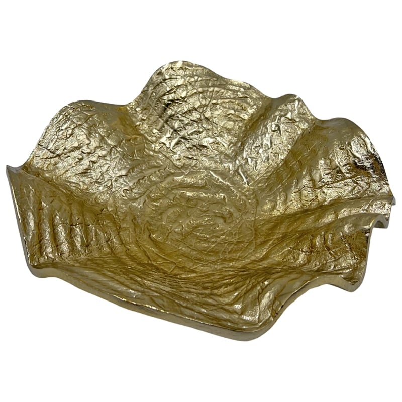 Bergamo Art Decorative Handmade Aluminum Flower Bowl in Gold