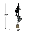 Bergamo Art 34 Inch Tall Handmade Aluminum and Wood Abstract Sculpture in Black